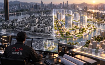 城市更新三维动画怎样区分现状与规划
