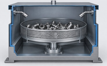 旋转清洗设备动画怎样区分喷淋覆盖与清洗效果